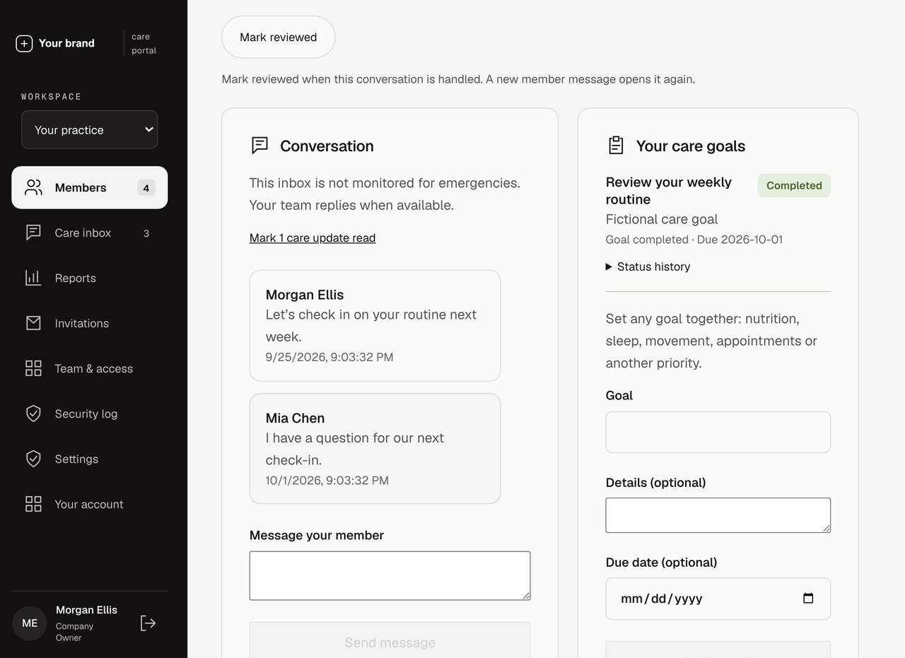 Product interface with fictional records