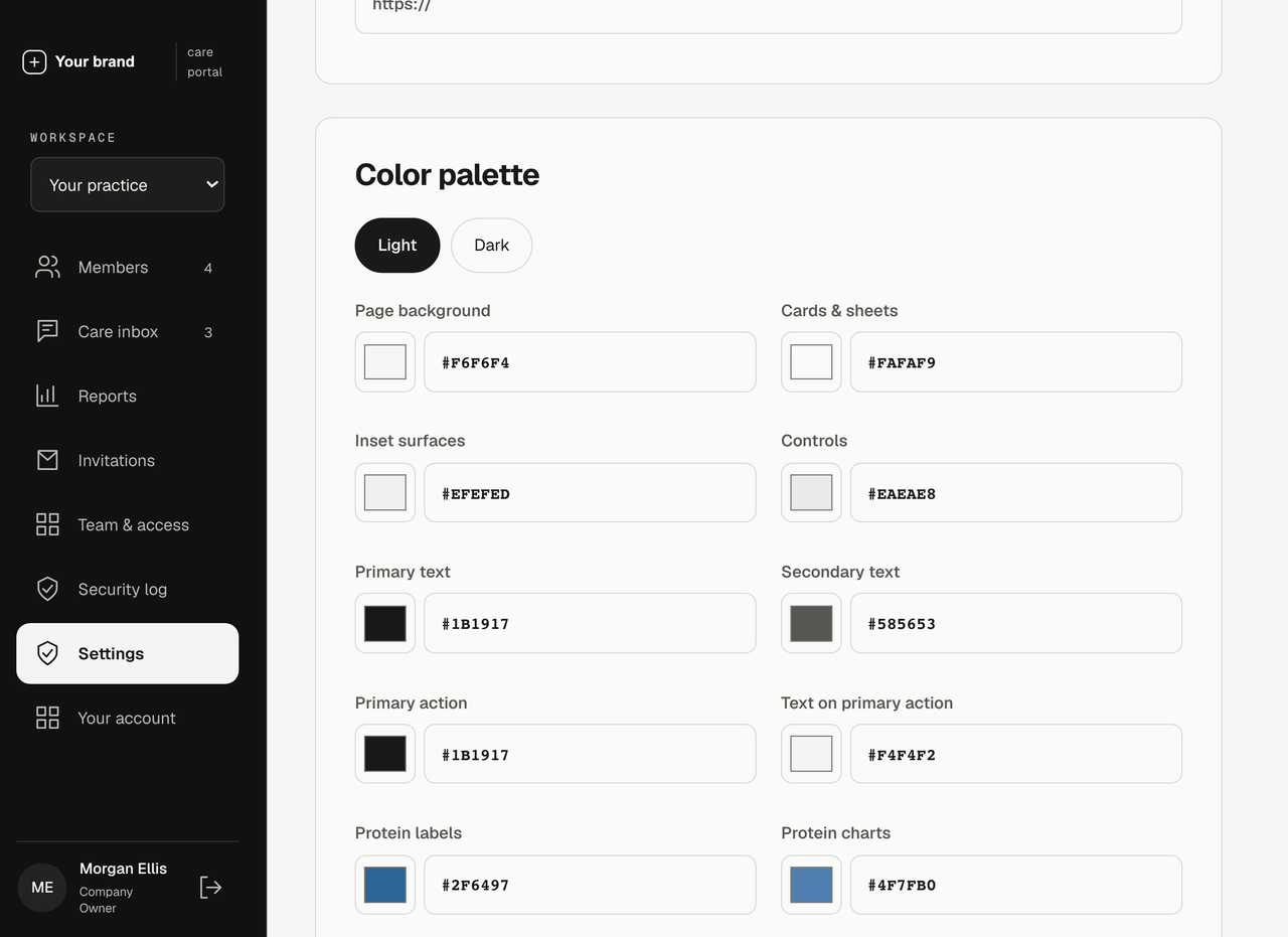 Product interface with fictional records